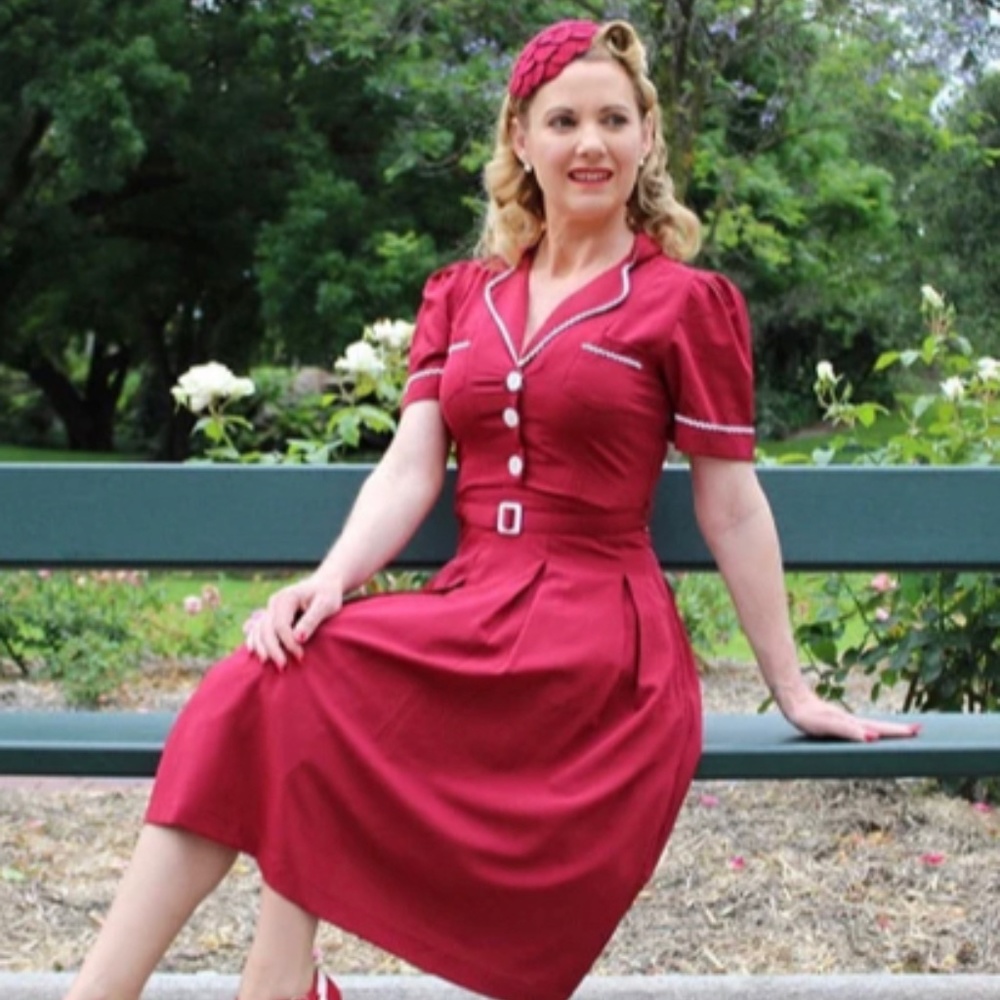 1940s 1950s Vintage Style Dress